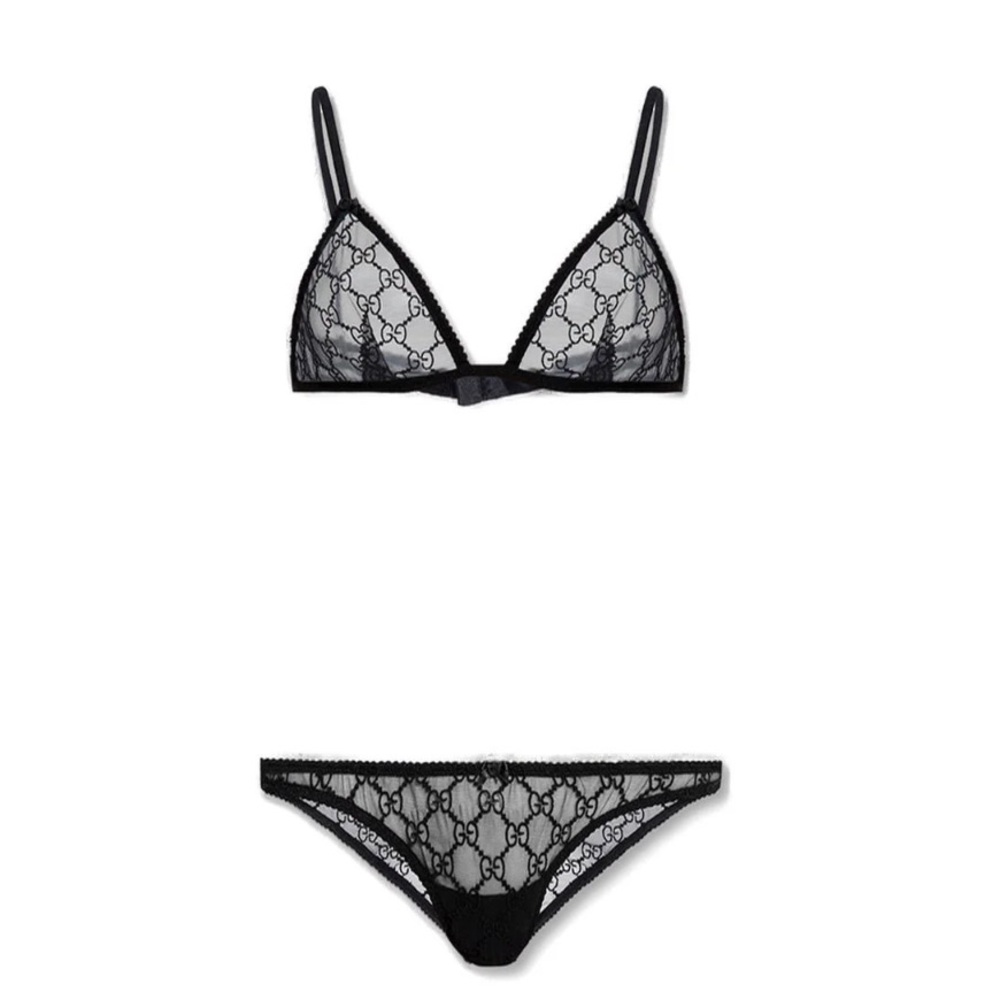 Gucci Black Lace Lingerie never been used tags still on garments.